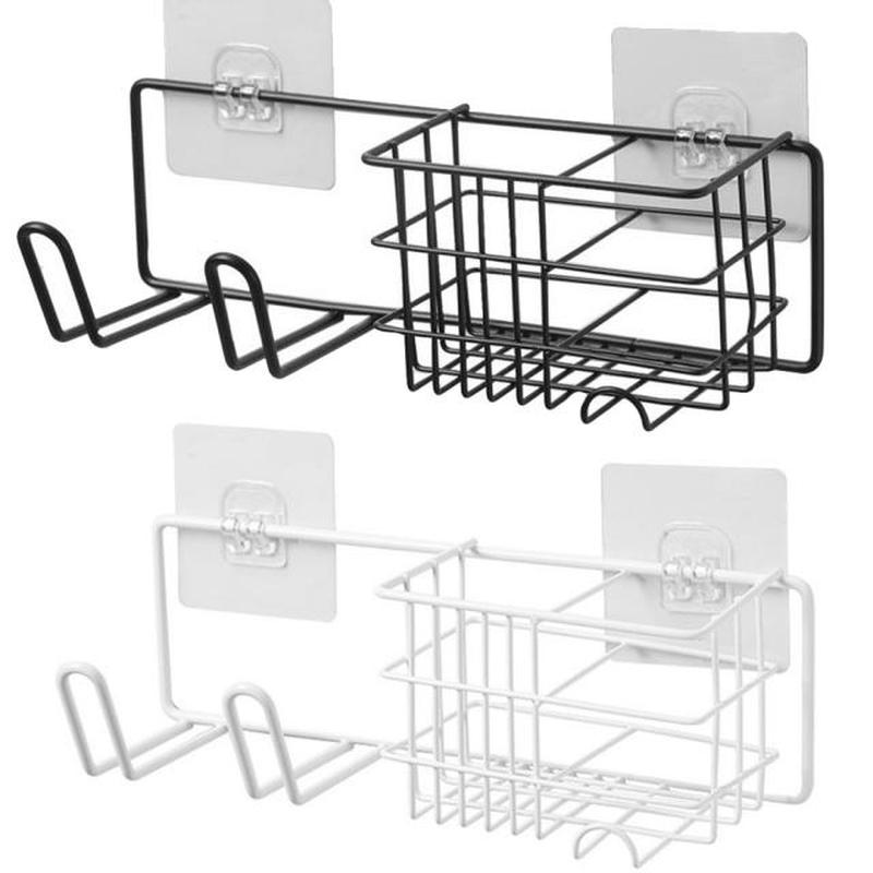 Hair Dryer Shampoo Holder Wall Corner Shelf Bathroom Accesso