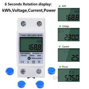 Powe Digital Single Phase Two 80A Display LCD Wire Wattmeter