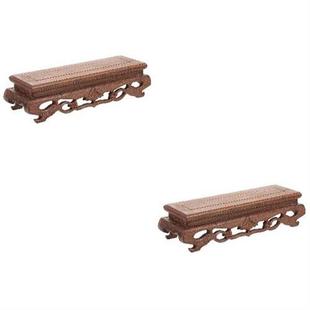 2pcs Wooden Display Base Figurine Display Stand Tabletop