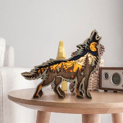 2022 Abstract Totem Wolf Dog Ornaments Statue Ornament