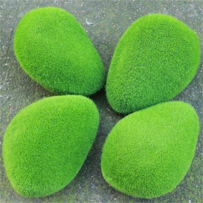 6pcs/Pack Fake Rock Green Foam Moss Stone Artificial Flower