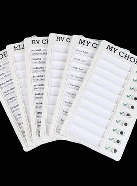 Memo Plastic Board Chore Chart Reusable RV Checklist,My Chor