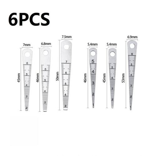 6 Pcs Wedge Feeler Calliper Gap Gauge Bore Gauge 0-70mm Insi