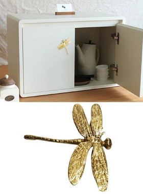 1pc Copper Dragonfly Shape Drawer Cabinet Handle Door Cupboa