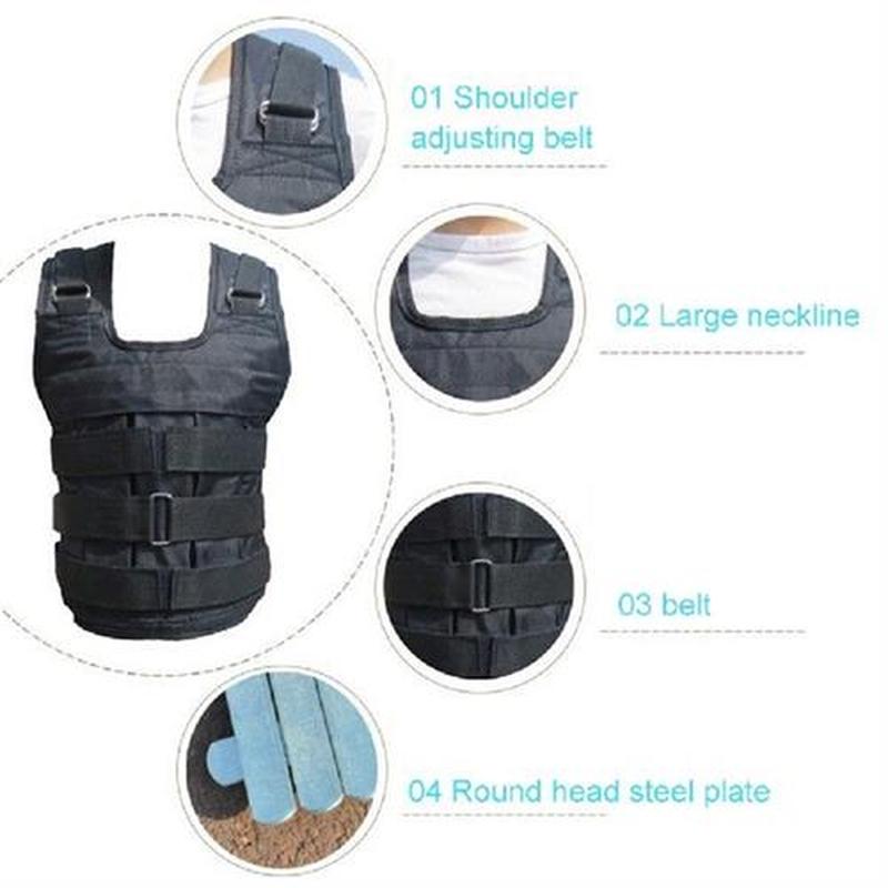 Adjustable Running Weight Lifting Vest 45kg Loading
