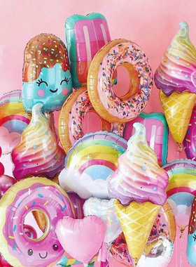 32Inch Donut globos Foil Balloon Fruit Ice Cream Helium