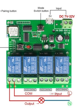 Tuya Smart Wifi Switch Relay Module Timer DC 7V/12V/24V/32V/