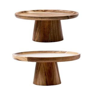 Wooden Round Pedestal Dessert Table High Tray Cake Stand