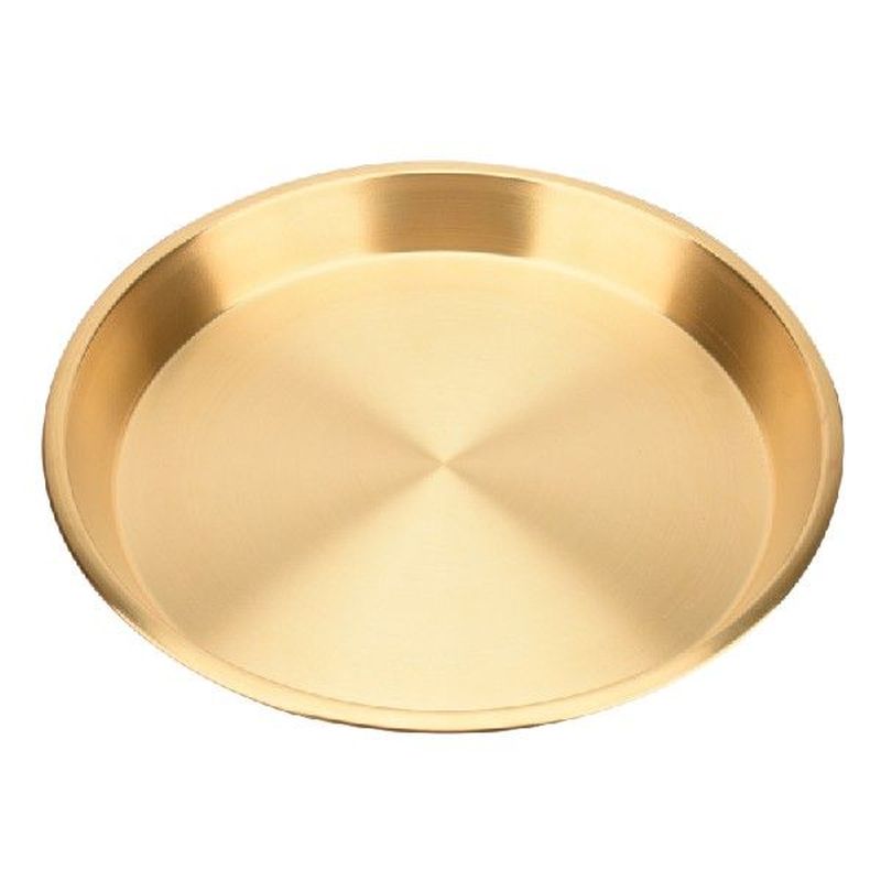 Promotion! 24X24cm Handmade Round Copper Brass Plate Tray