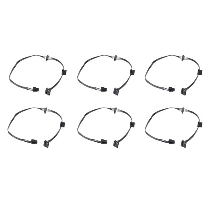6 PCS 6Pin Male 1 To 3 IDE Female Power Supply Splitter Exte