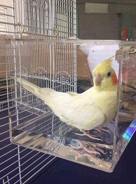 Transparent Birds Bath Bathtub Acrylic for Caged Birds