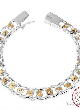 new Men's Jewelry Bracelet Pulseras 925 Silver 10mm