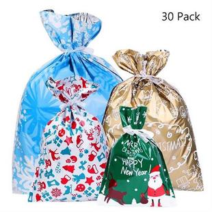 30PCS Christmas Drawstring Present Bag Candy Drawstring Bag