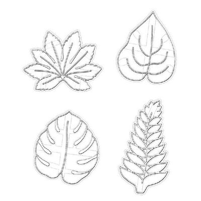4 Pack Biscuit Mould Plastic Leaf Shapes 3D Stereo Pressing