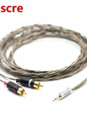 DIY HIFI .5mm Stereo to 2 RCA Male Cable Nordost Odin Siver