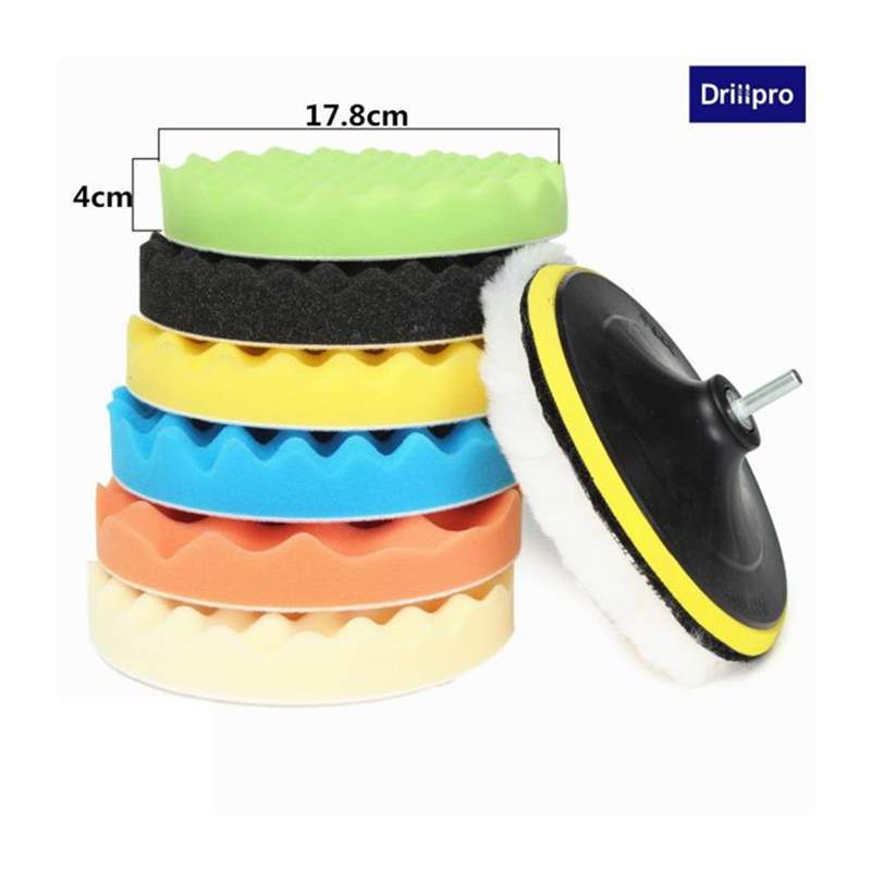8Pcs 7 inch Car Polishing Waxing Buffing P Kit Compound Sp