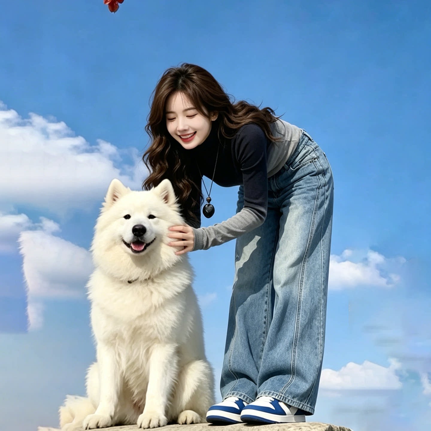 复古直筒牛仔裤女春夏2026新款高腰显瘦宽松窄版阔腿垂坠感拖地裤