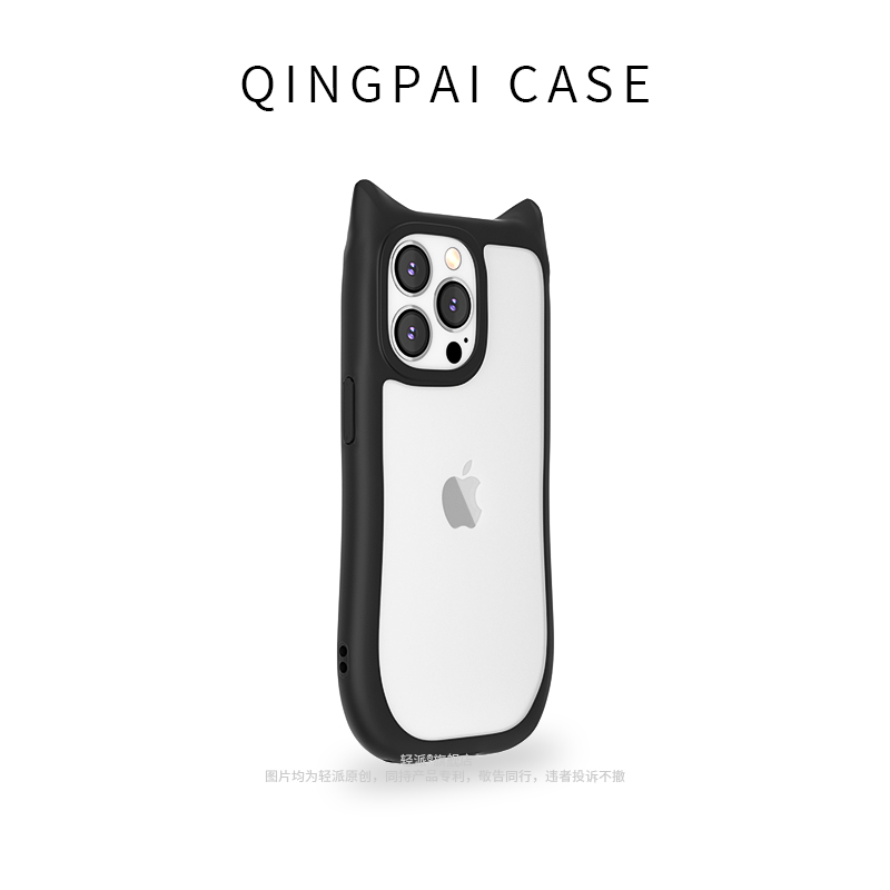 透明立体猫耳朵适用苹果手机壳