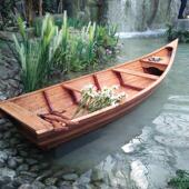 定制一头尖欧式 饰木船观光木船道具船工艺船 船手画船小木船景观装