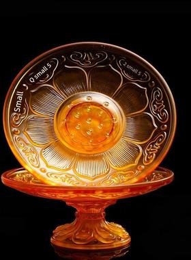 包邮家用室内水果盘佛堂供佛观音贡盘彷琉璃莲花供盘果碟781012寸