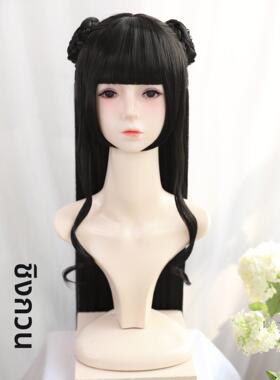 【青绾】古风古装COS汉服襦裙袄裙少女假发头套师姐江厌离COS假发