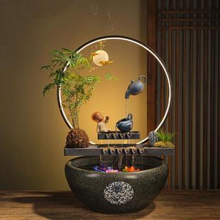 新悬壶流水循环招财喷泉鱼缸桌面办公室装饰开 业乔迁新居礼品摆