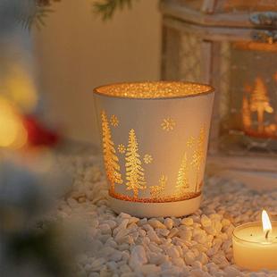 圣诞节创意香薰蜡烛+烛台套装礼盒浪漫夜光杯无烟香氛光感小礼品