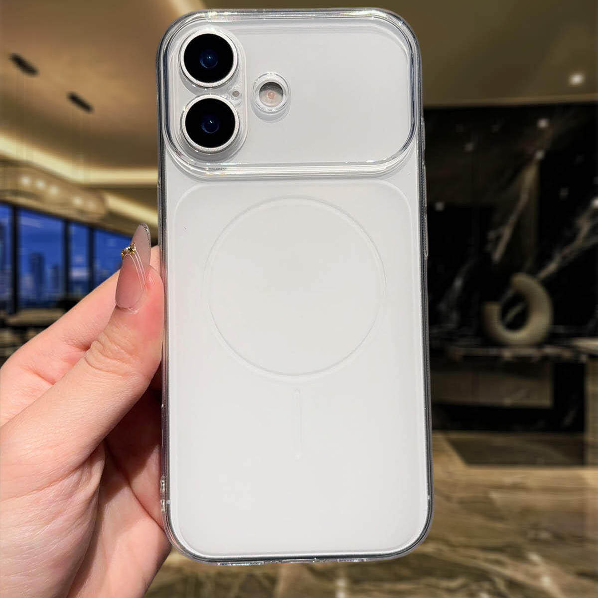 高级感清透白色细圈Air适用苹果17手机壳iPhone17/16promax全包透明15Pro软tpu保护套14plus防摔13秒变精孔12