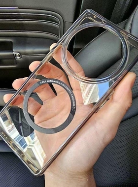 耐黄亚克力适用OPPO手机壳FindX6/X5Pro透明Reno8防滑A97防摔A96磁吸圈+软边A1Pro简约7SE硬壳K9s黑边X8女K10