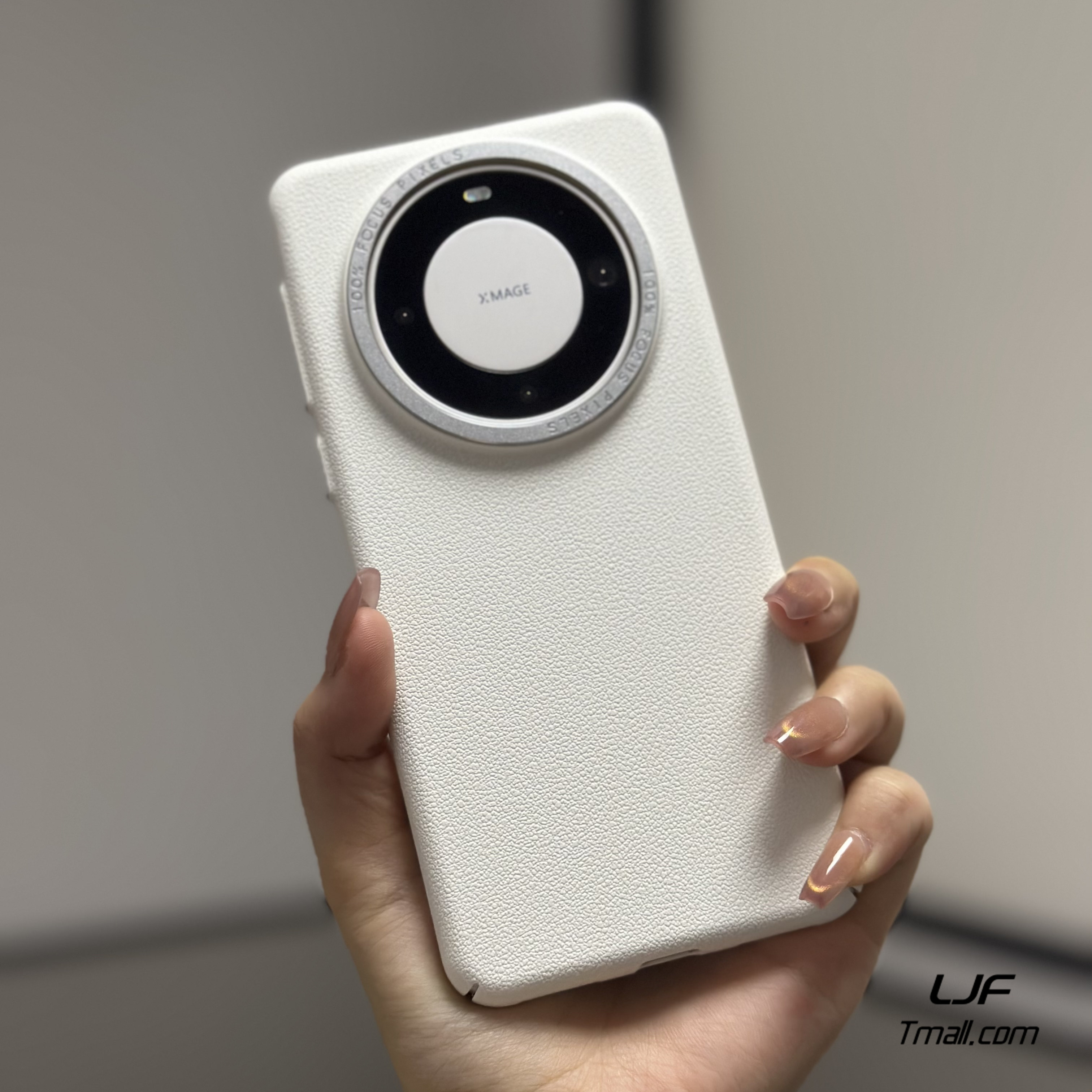 象牙白荔枝纹适用华为Mate80promax手机壳Mate70+时尚mate60rs保时捷纯色金属镜框大孔情侣款独立按键全包硬