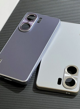 适用于iQOOneo9手机壳【新元素】金属neo11磨砂面neo9spro+皓月银色iqooz9turbo全包CD纹镜头neo8防摔z10硬壳