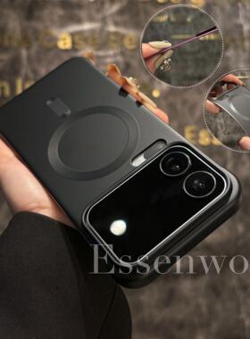 磁吸无边框适用小米17ProMax手机壳15sPro泰坦灰色14Ultra金属质感烤漆磨砂超薄散热17防护裸机手感银色pc硬