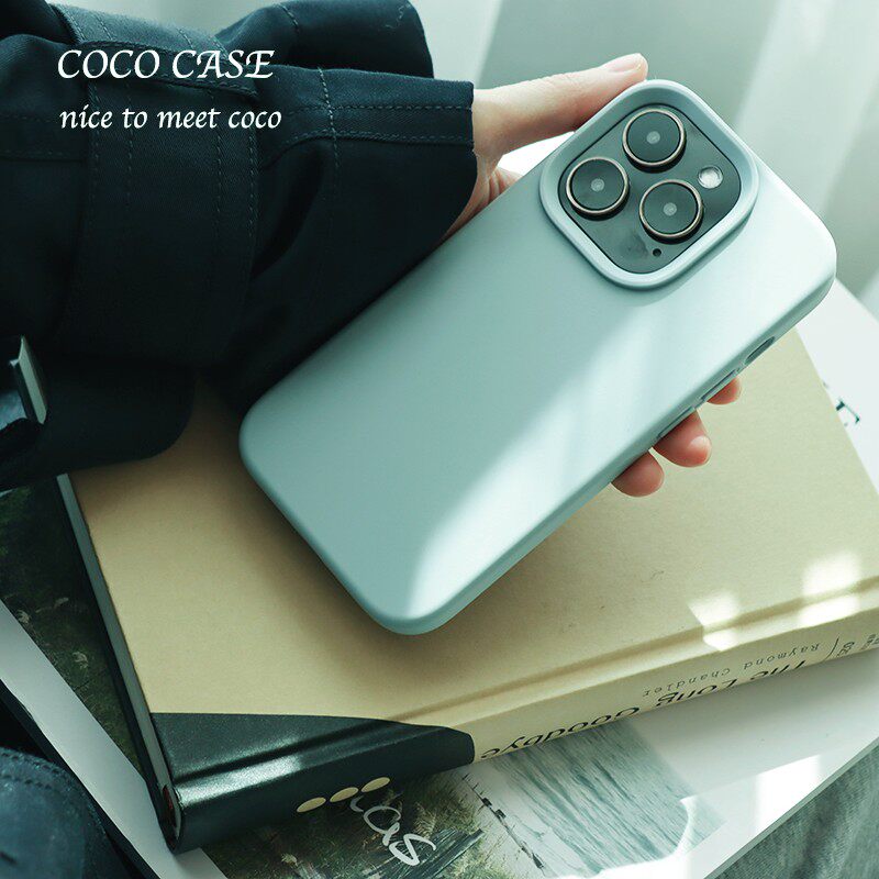 不会发黄适用苹果14手机壳iPhone13ProMax全包边12真液态硅胶11软糯Xs耐脏加厚天空蓝色XR冷淡风女款简约肤感