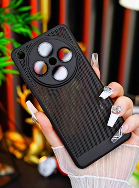 超薄散热适用OPPOFindX8Pro手机壳findx8s+高级黑色X8Ultra网孔裸机手感X200promini夏日款简约带镜头膜硬壳