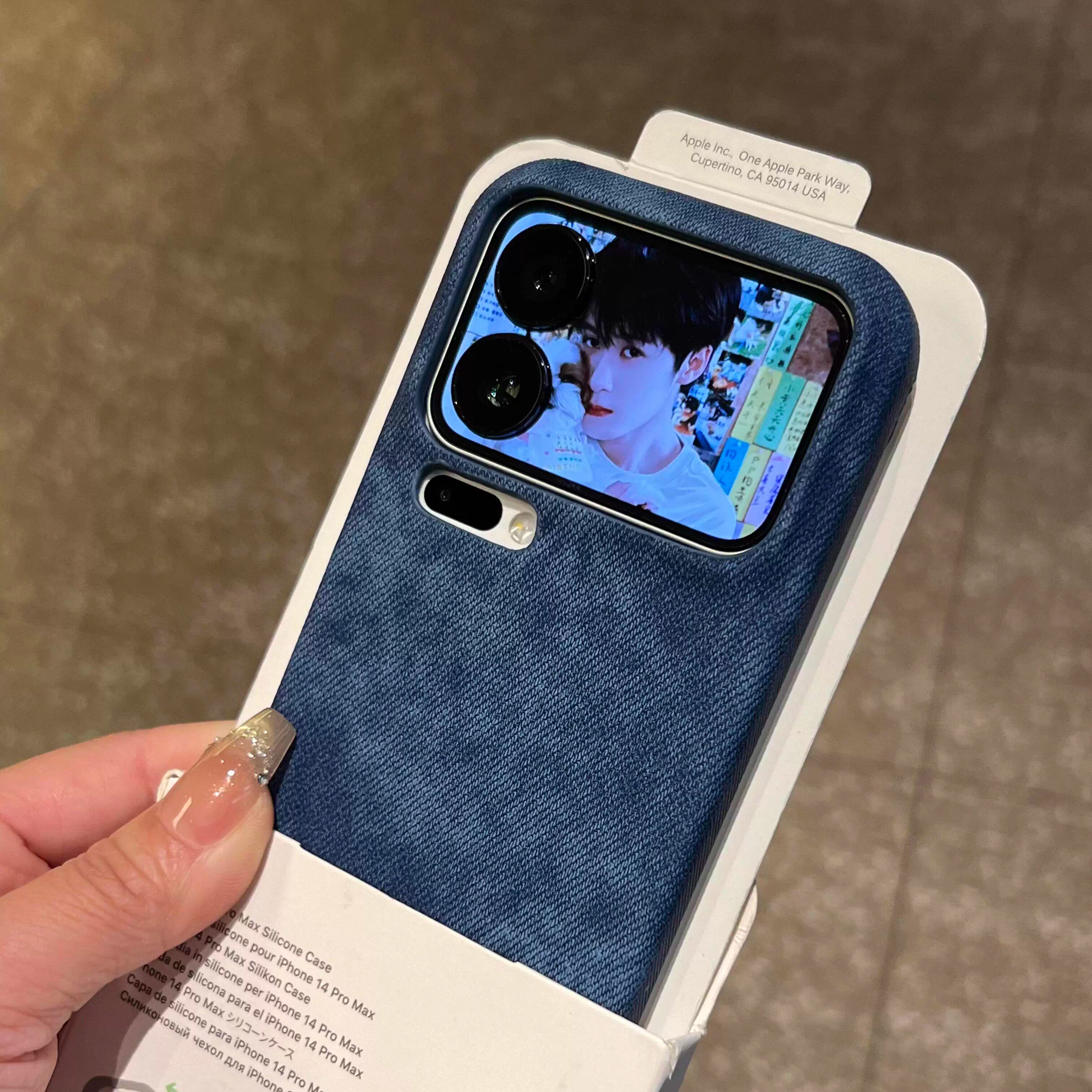 潮款复古深蓝色水洗牛仔纹适用小米17ProMax手机壳Xiaomi15半包防摔15Ultra小众个性港风14防指纹13Pro男女款