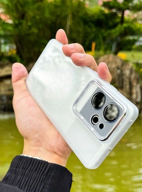 高级感透白色适用Realme真我GT6手机壳GTNeo6简约neo5se时尚款gt5pro自带镜头膜Neo2t磨砂边GT软硅胶防摔男女