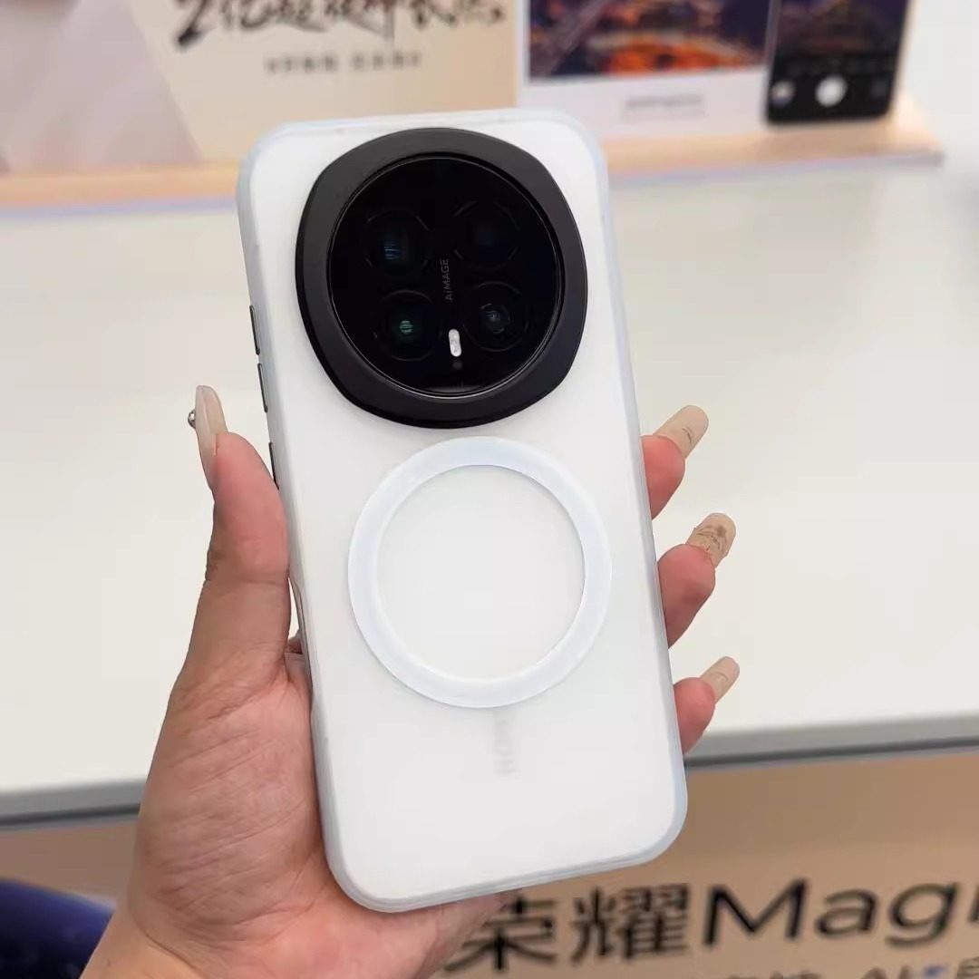隐纱黑白适用荣耀magic8pro手机壳Magic7/6软边500防摔400全包保护套300高档肤感200内置磁吸魔术半透明硬壳