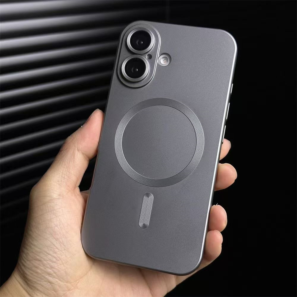 深空灰液态金属漆适用苹果16手机壳全包iPhone16/15个性Magsafe磁吸充电14plus自带镜头膜iphone13/12银色11