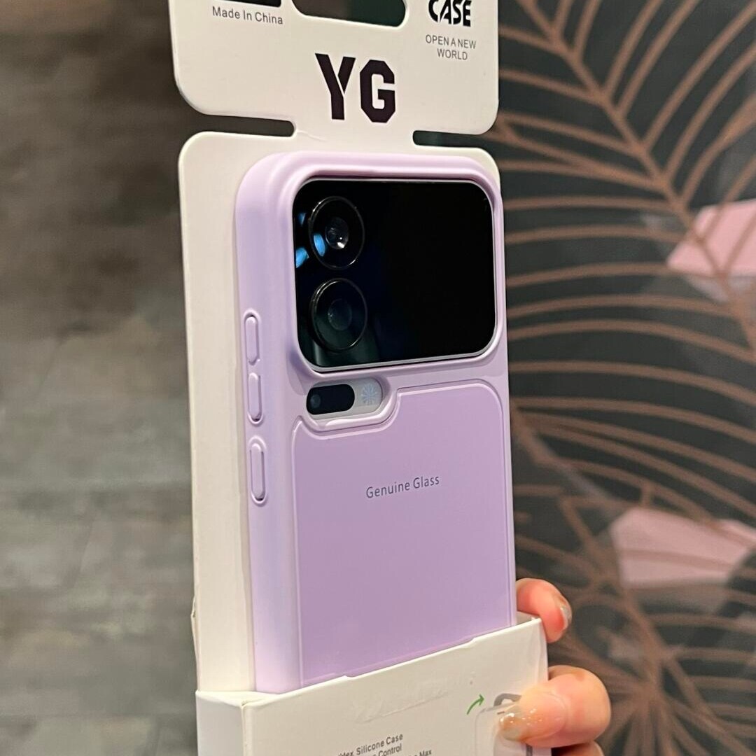 鸢尾紫色亮面玻璃适用小米17Promax手机壳马卡龙色系17Pro全包淡雅粉高级感防摔简约硬壳时尚男女新款保护套