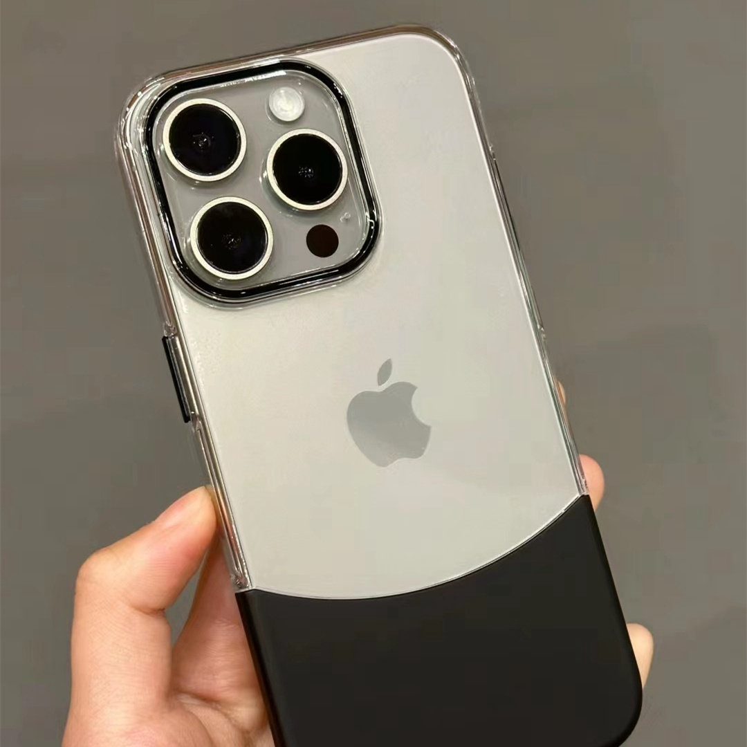 可拆卸组装18高透明17适用苹果15Promax手机壳iPhone14/13创意拼接PC套16plus黑色高级感12全包大孔独立按键