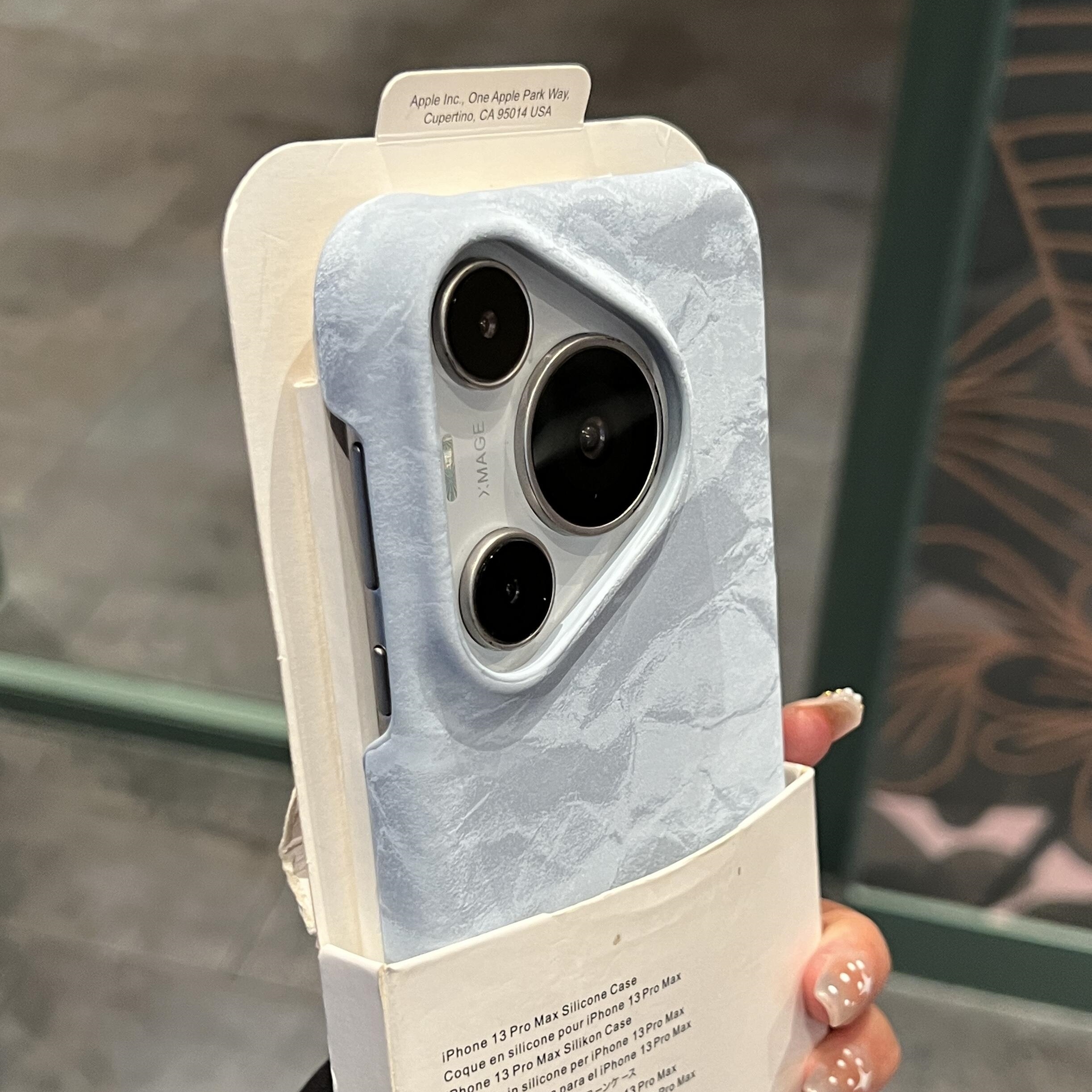 奶蓝色丝绒适用华为Pura70Pro+手机壳复古缎面p80pro半包保护套Pura70Ultra新款秋冬绒布丝滑感防摔男女简约