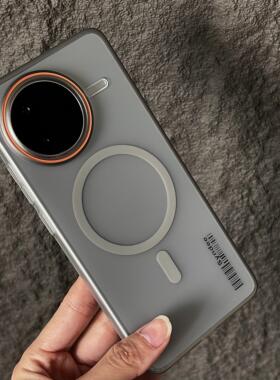 潮款高级灰磁吸全包适用红米K80手机壳透灰色K80Pro撞色大孔镜头Xiaomi15超薄14ultra裸机手感13微磨砂硬壳男