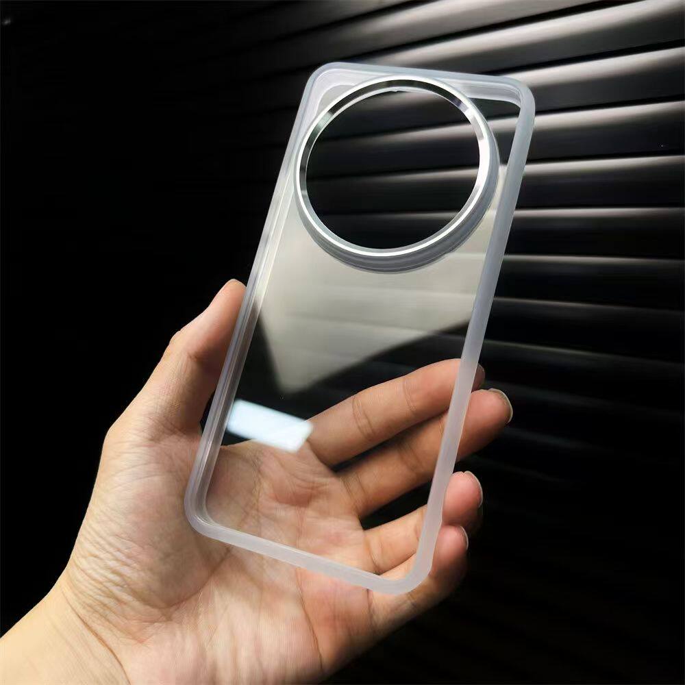 金盾透明高级感白色适用小米15Ultra手机壳Xiaomi15/14pro光面亚克力14ultra金属镜框软边防摔硬壳全包男女款