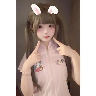 小众设计感甜妹蛋糕裙夏日蓬蓬气质甜美遮肉套装 可爱兔耳朵短袖