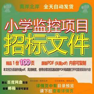 小学监控项目招标文件100页 项目文件招标资料监控文档优质