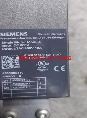 【荣强工控】6SL3120-1TE21-8AA3  西门子18A
