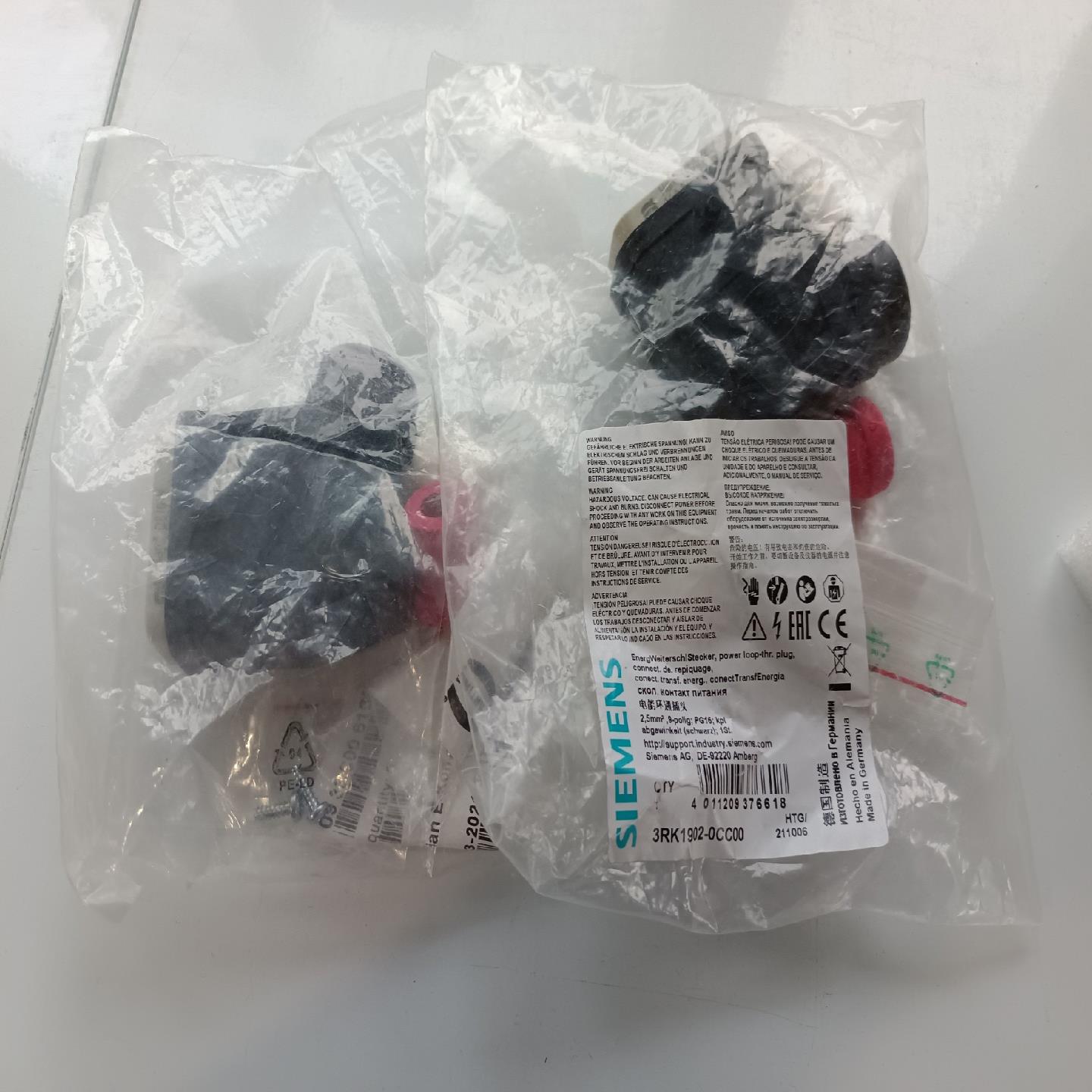 3RK1902-0CC00西门子 电能环通插头/3RK19O