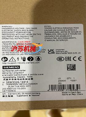 3RW3026-1BB14  全新原装正品现货