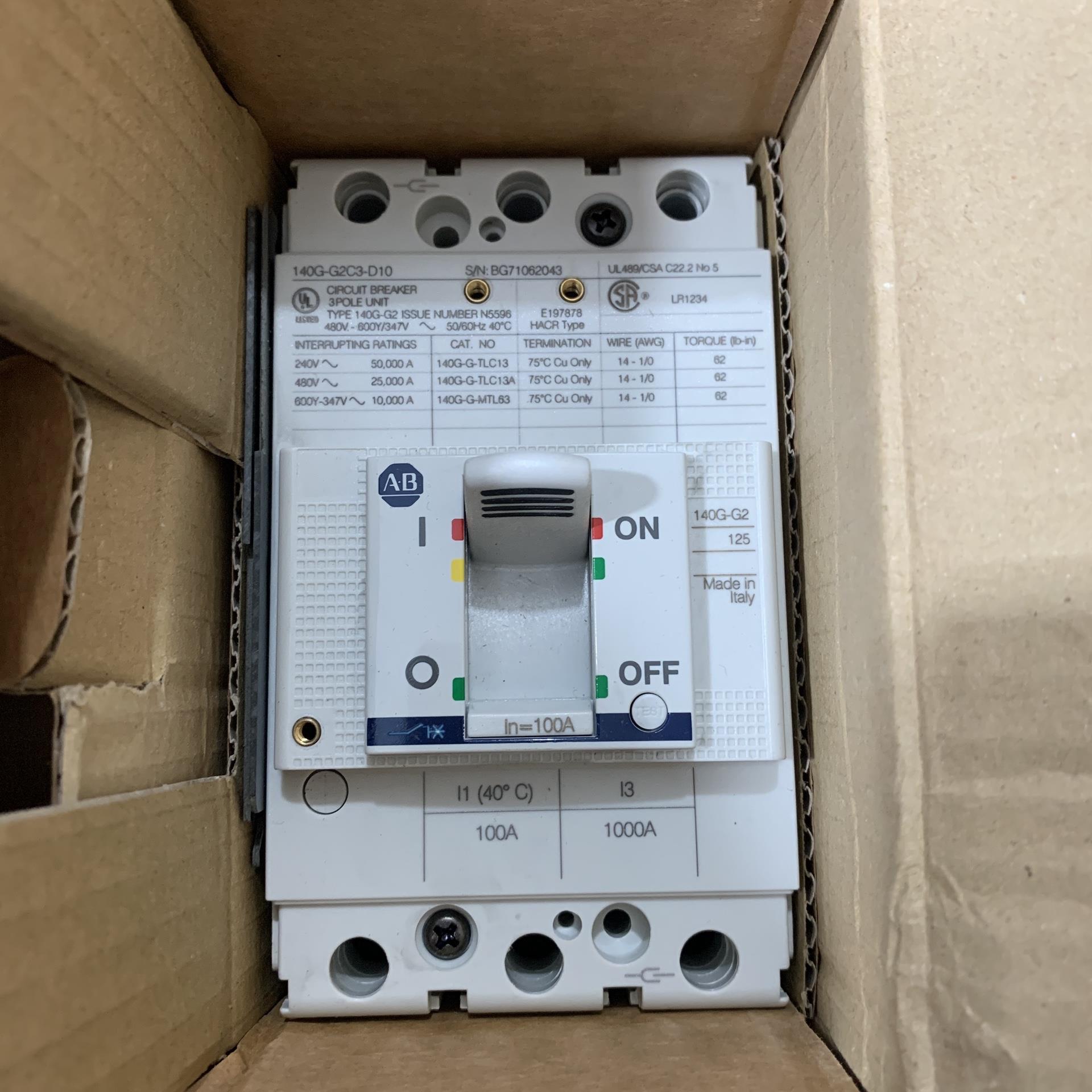 全新AB断路器140G-G2C3-D10 3P 100A 原