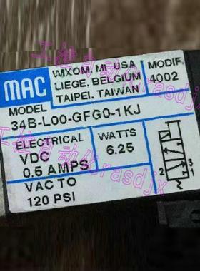 MAC 34B-LOO-GFGO-1KJ 34B-LOO-GDCA-1KT高频电磁阀议价